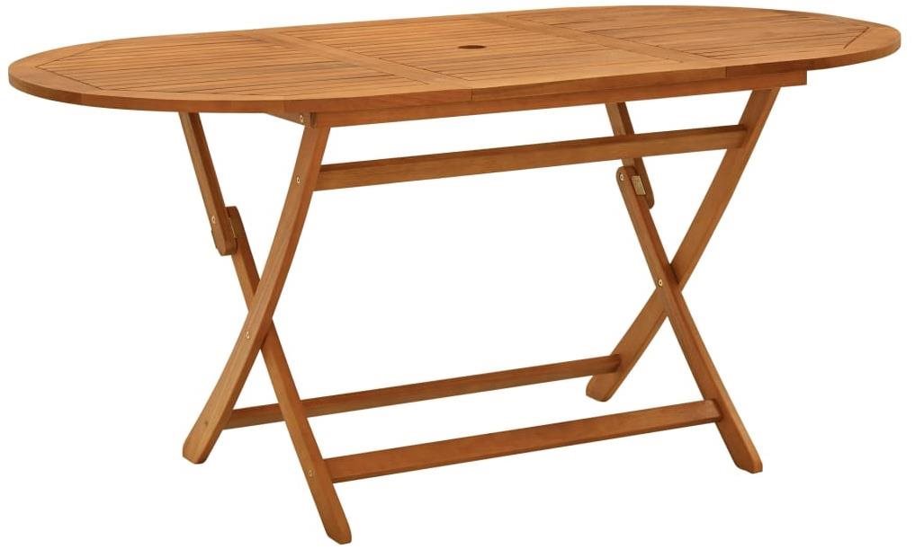 Skladací záhradný stôl 160 × 85 × 75 cm masívne eukalyptové drevo,...