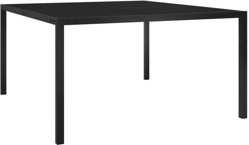 Záhradný stôl 130 × 130 × 72 cm čierny oceľ a sklo, 313099 Záhradný...