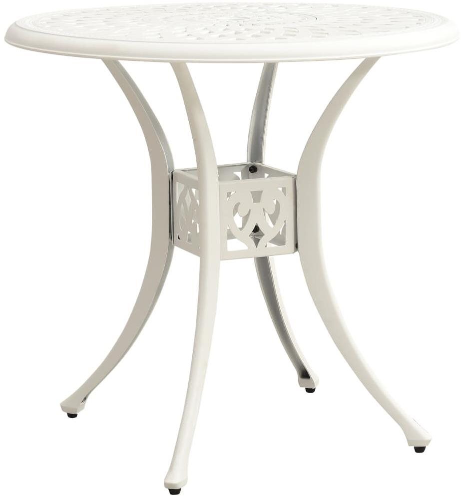 Záhradný stôl biely 78 × 78 × 72 cm liaty hliník, 315584 Záhradný...