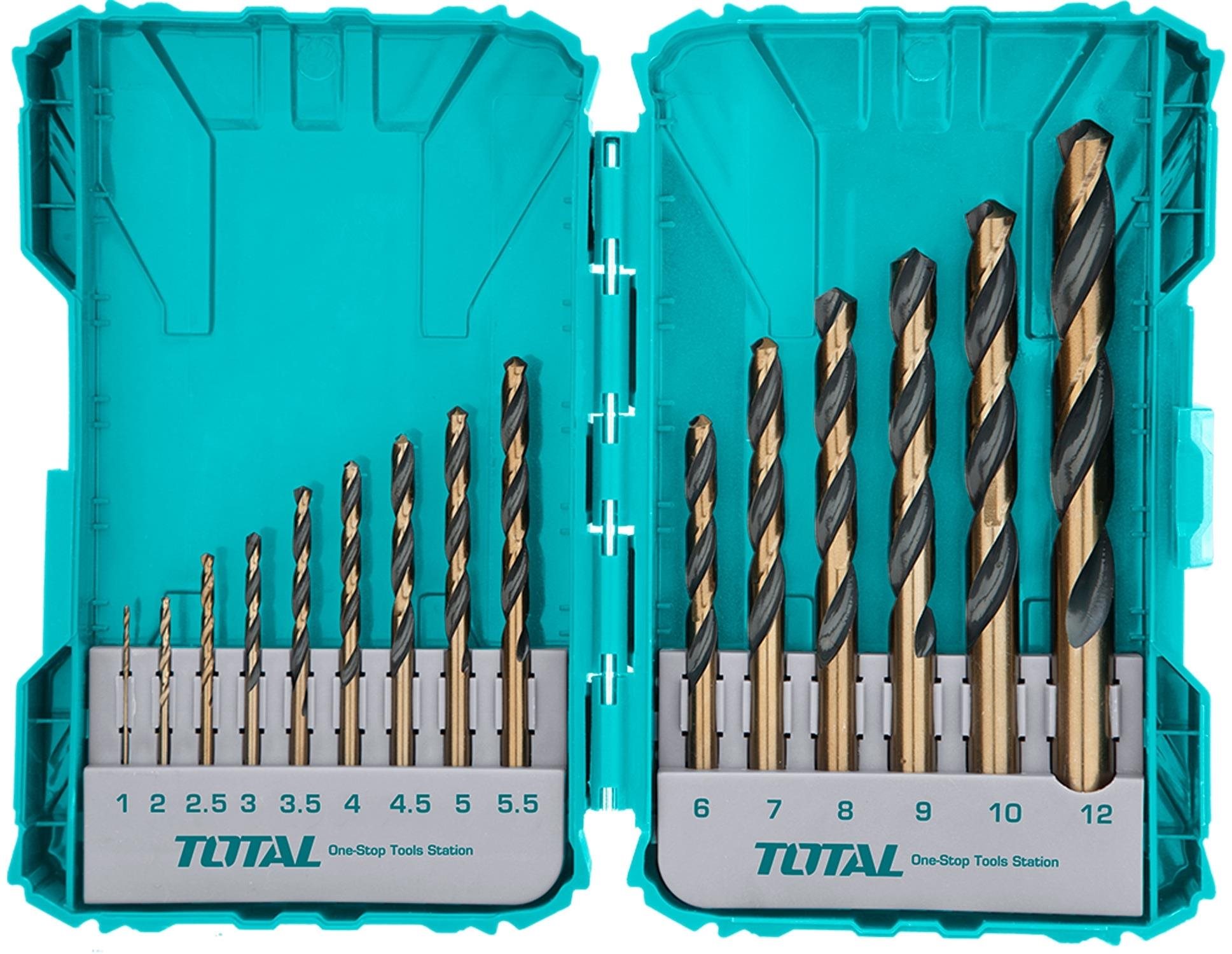 Total TACSDL51501 Vrtáky, súprava 15 ks, HSS Sada vrtákov