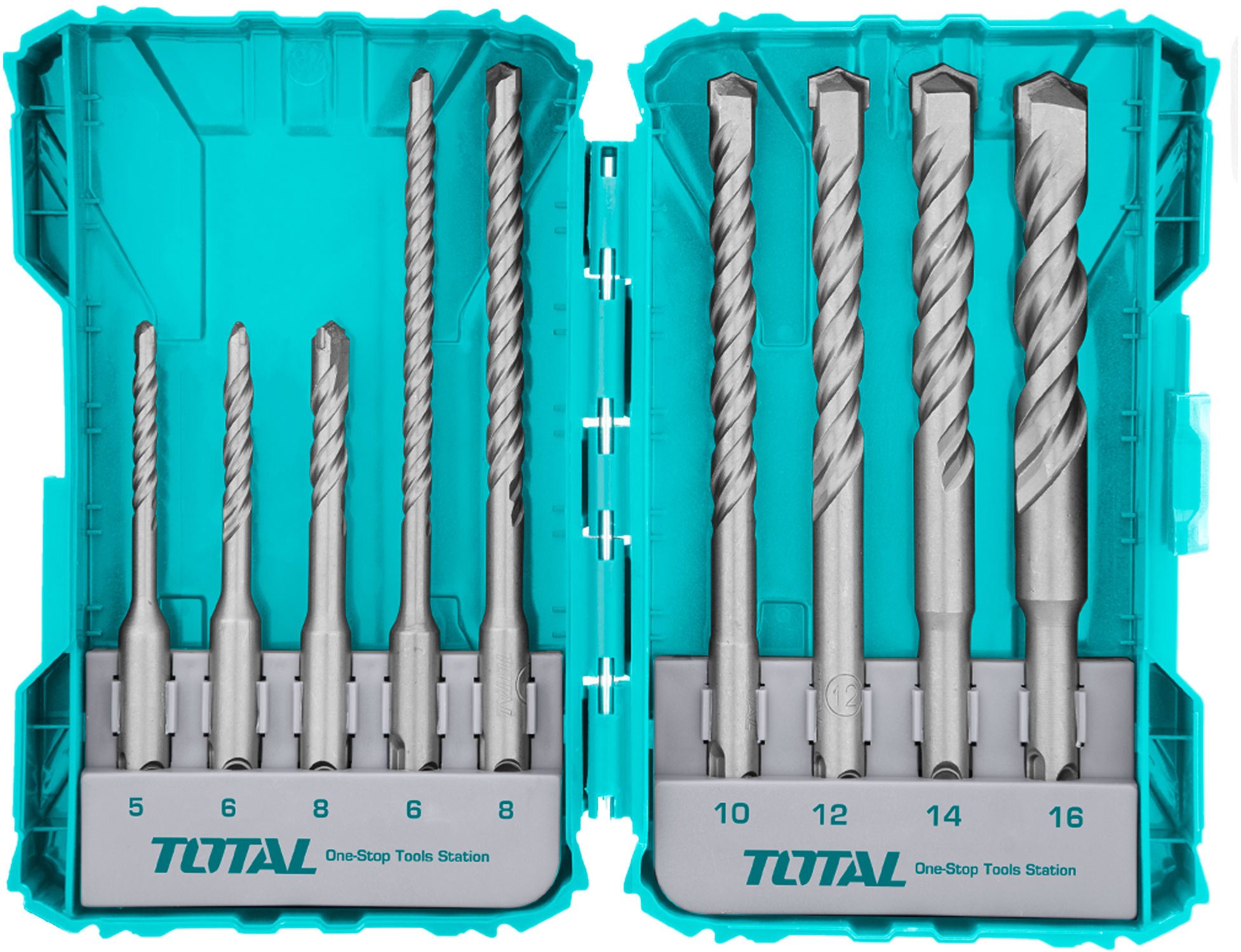 Total TACSDL30901 Vrtáky, súprava 9 ks, SDS Plus, industrial Sada...