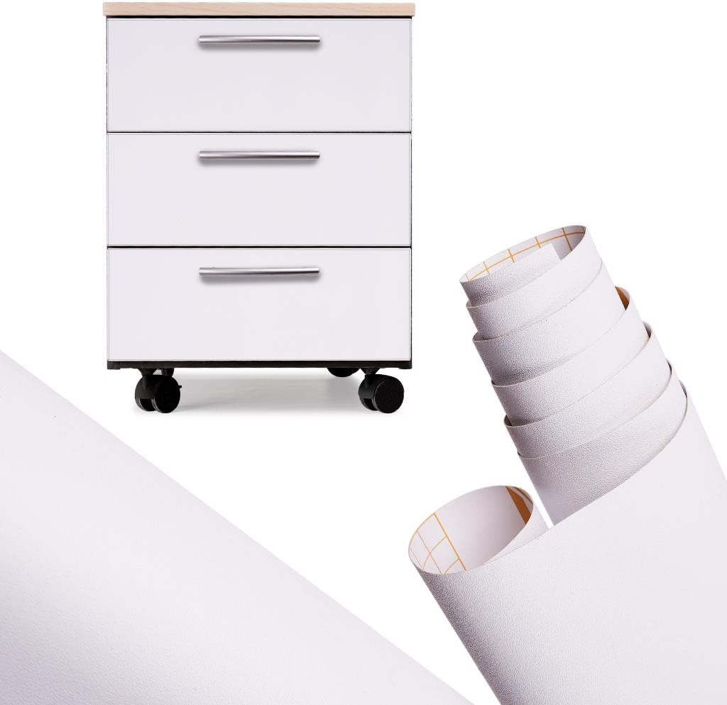 IKONKA - Samolepiaca fólia na stenu v rolke biela vinylová 1,22×50...