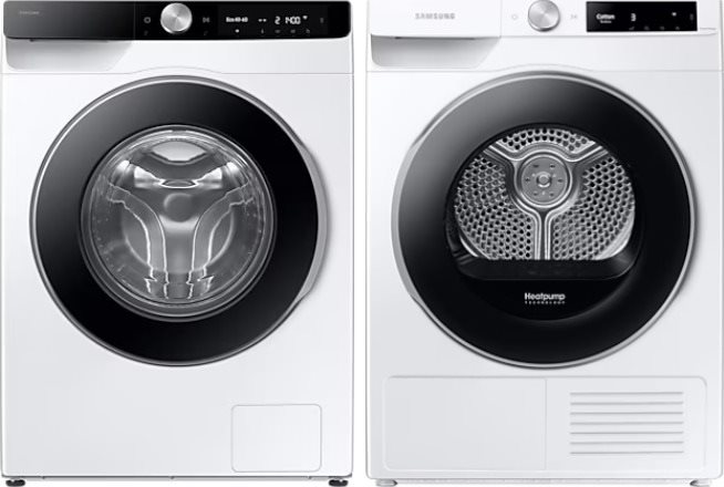 SAMSUNG EcoBubble WW11DG6B85LKU4 + SAMSUNG DV90T6240LE/S7 Set...