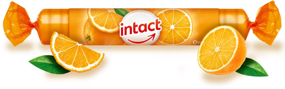 Intact rolka hroznový cukor s vitamínom C POMARANČ Vitamín C