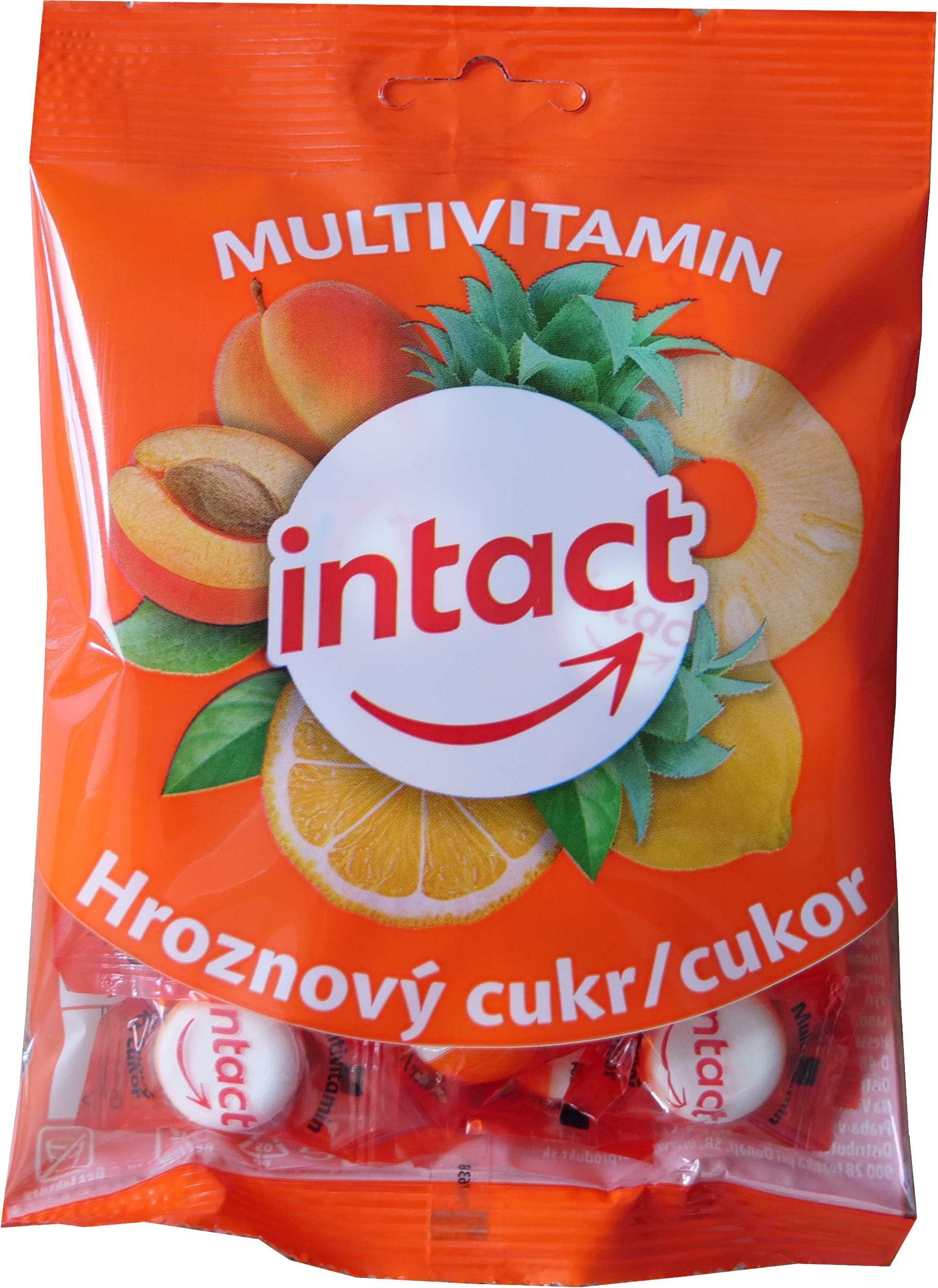 Intact hroznový cukor MULTIVITAMÍN pastilky Multivitamín