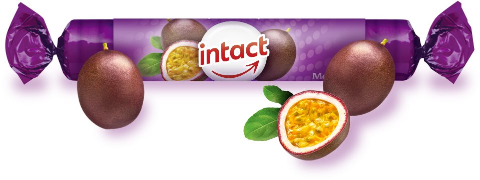 Intact rolka hroznový cukor s vitamínom C MARAKUJA Vitamín C