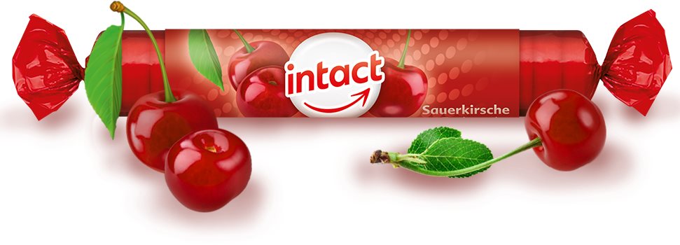 Intact rolka hroznový cukor s vitamínom C ČEREŠŇA Vitamín C