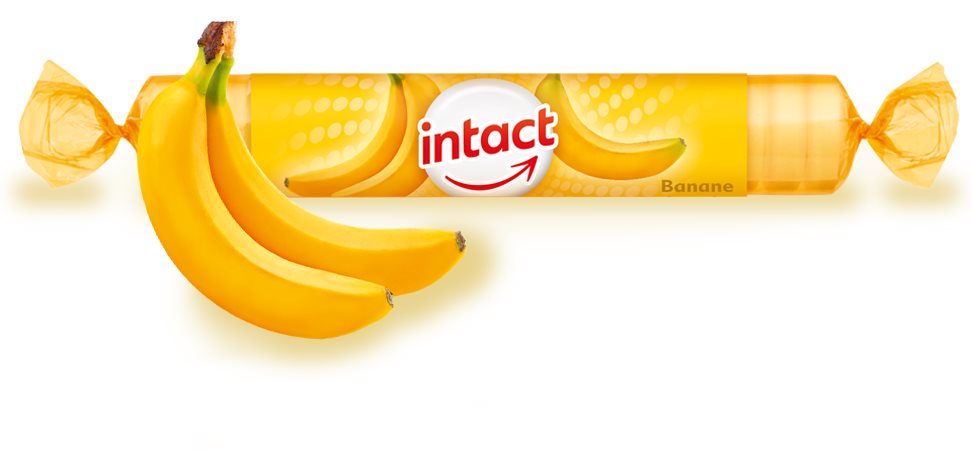 Intact rolička hroznový cukr s vit. C BANÁN 40g Vitamín C