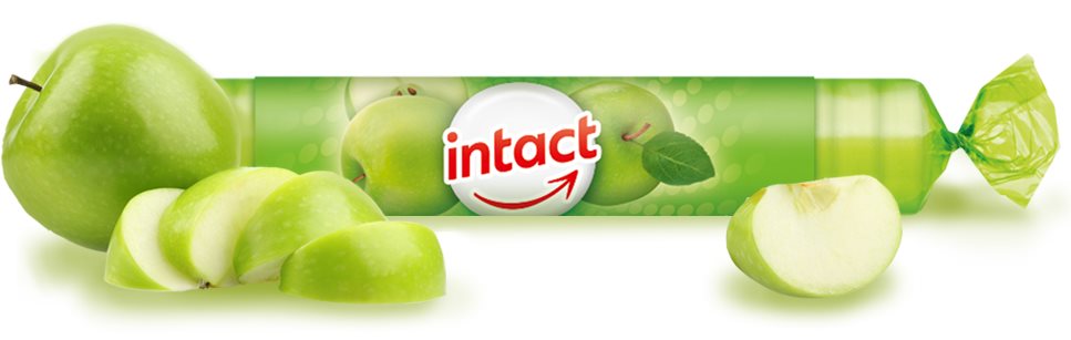 Intact rolička hrozn.cukr s vit. C ZELENÉ JABLKO 40g Vitamín C