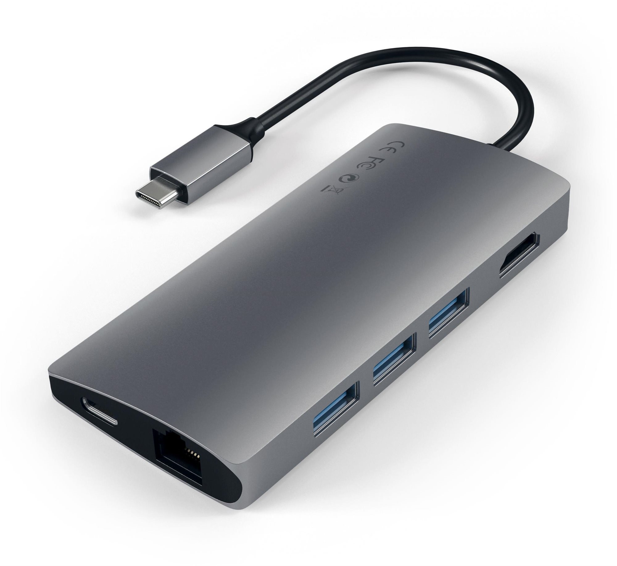Satechi Aluminum Type-C Multi-Port Adapter (HDMI 4K, 3x USB 3.0,...