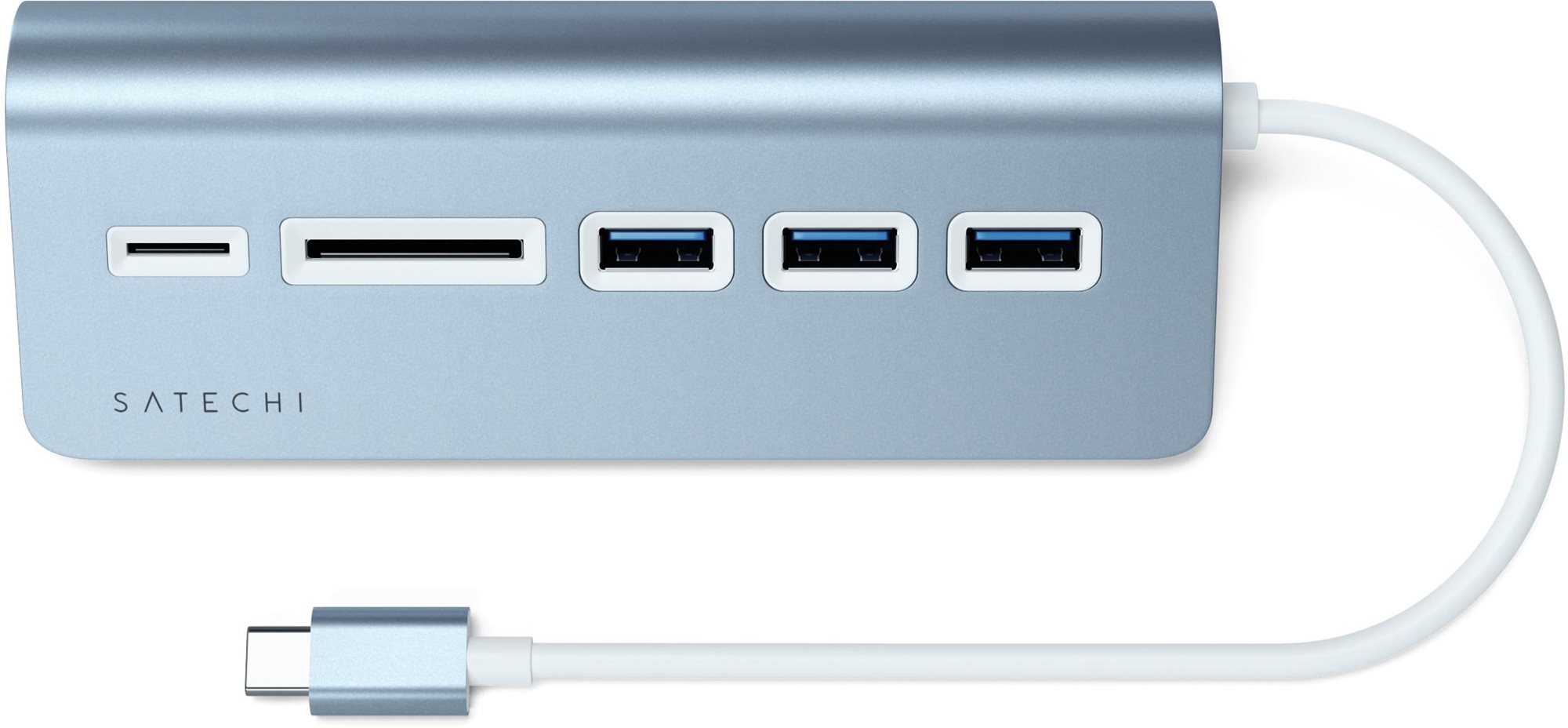 Satechi Aluminium Typ-C USB Hub (3 x USB 3.0, MicroSD) - Blue...