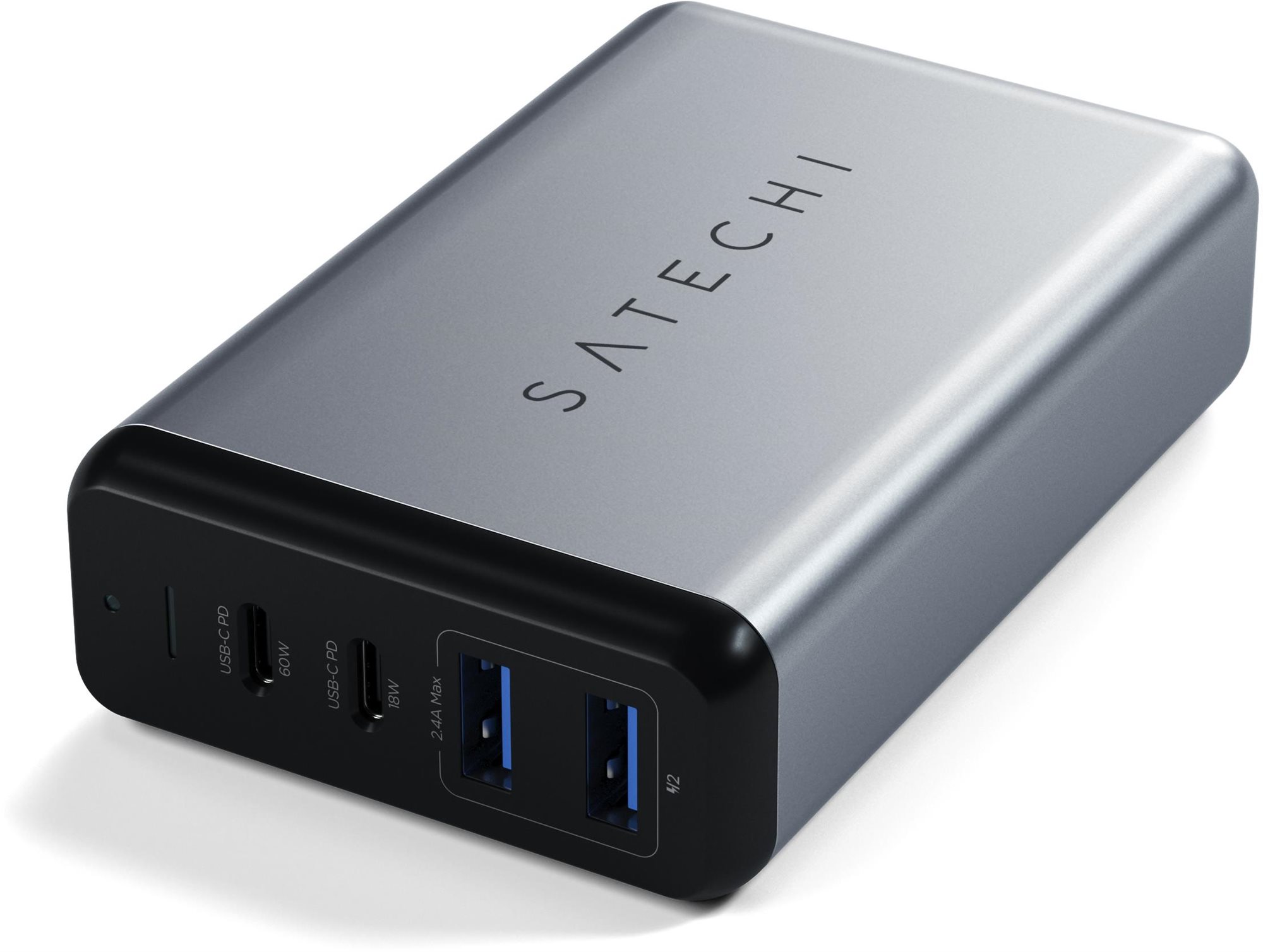 Satechi 75W Dual Type-C PD Travel Charger Space Grey Nabíjačka do...