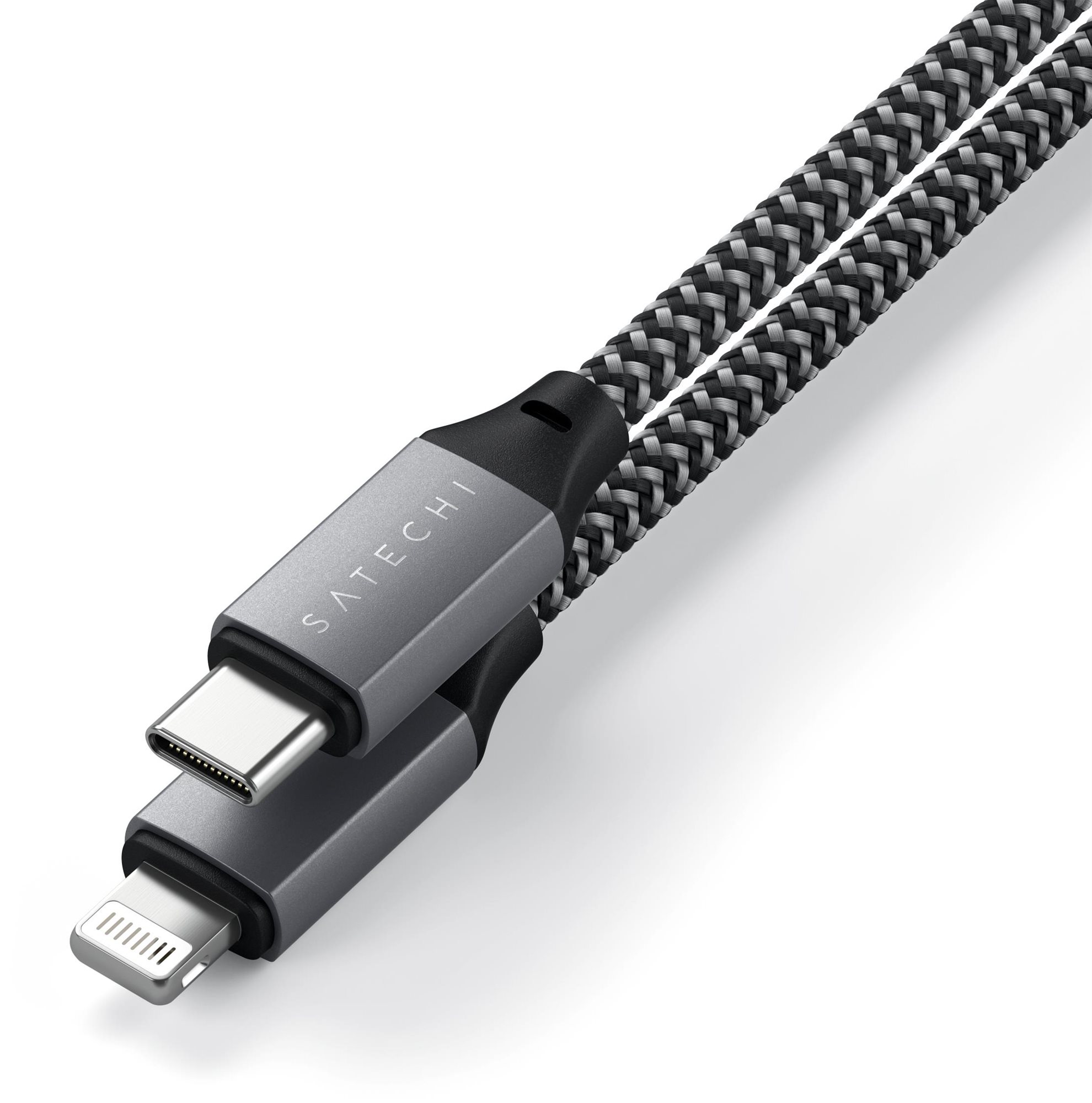 Satechi USB-C to Lightning Short Cable 25cm - Space Grey Tápkábel