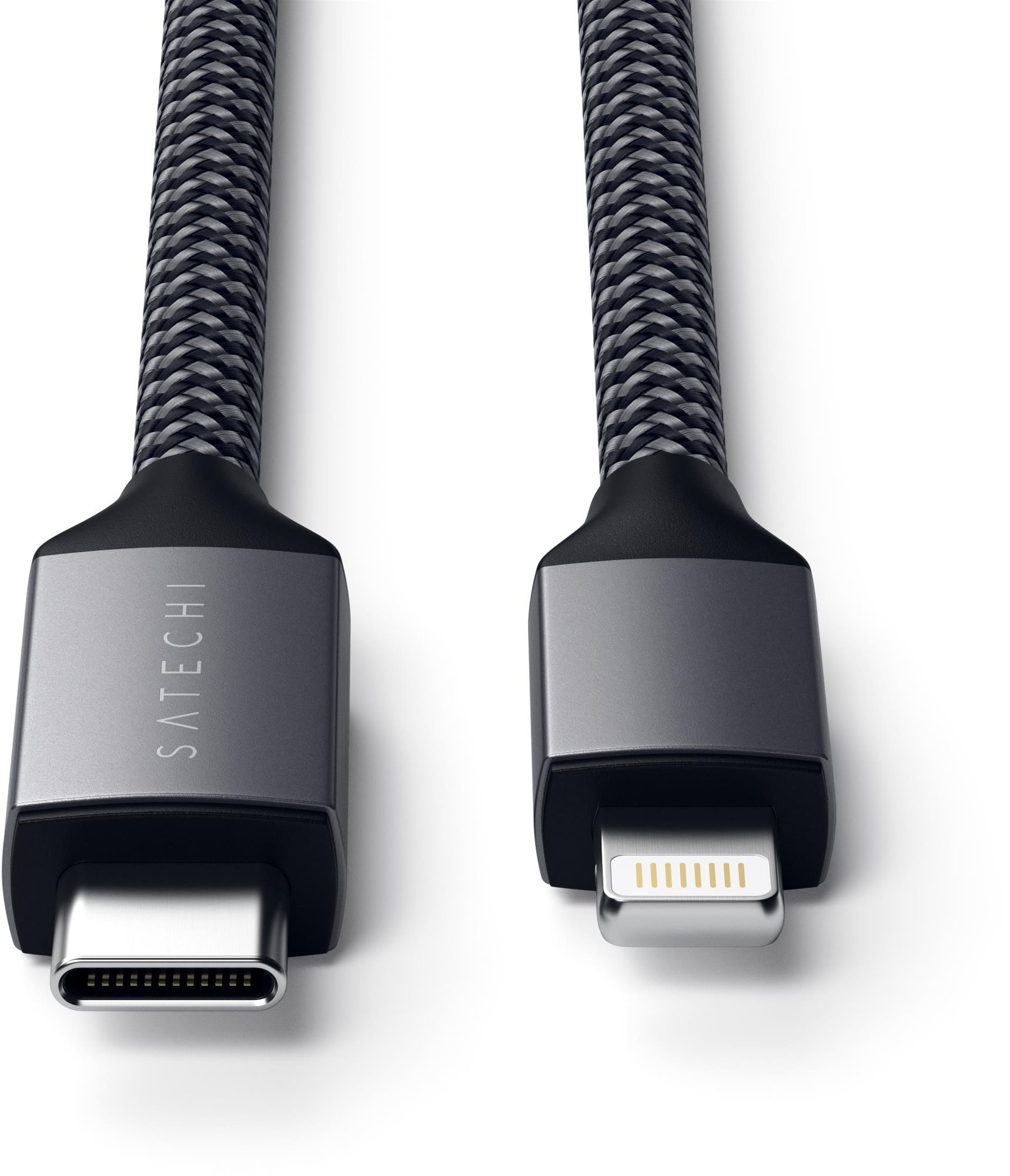 Satechi Type-C to Lightning Charging Cable - Space Grey Tápkábel