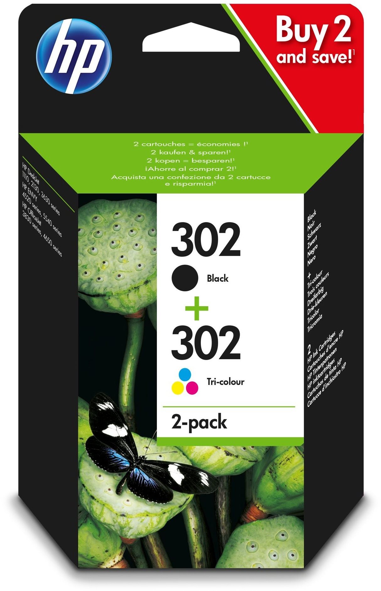 HP X4D37AE Nr. 302 Kombi-Pack Schwarz + Farbe Druckerpatrone