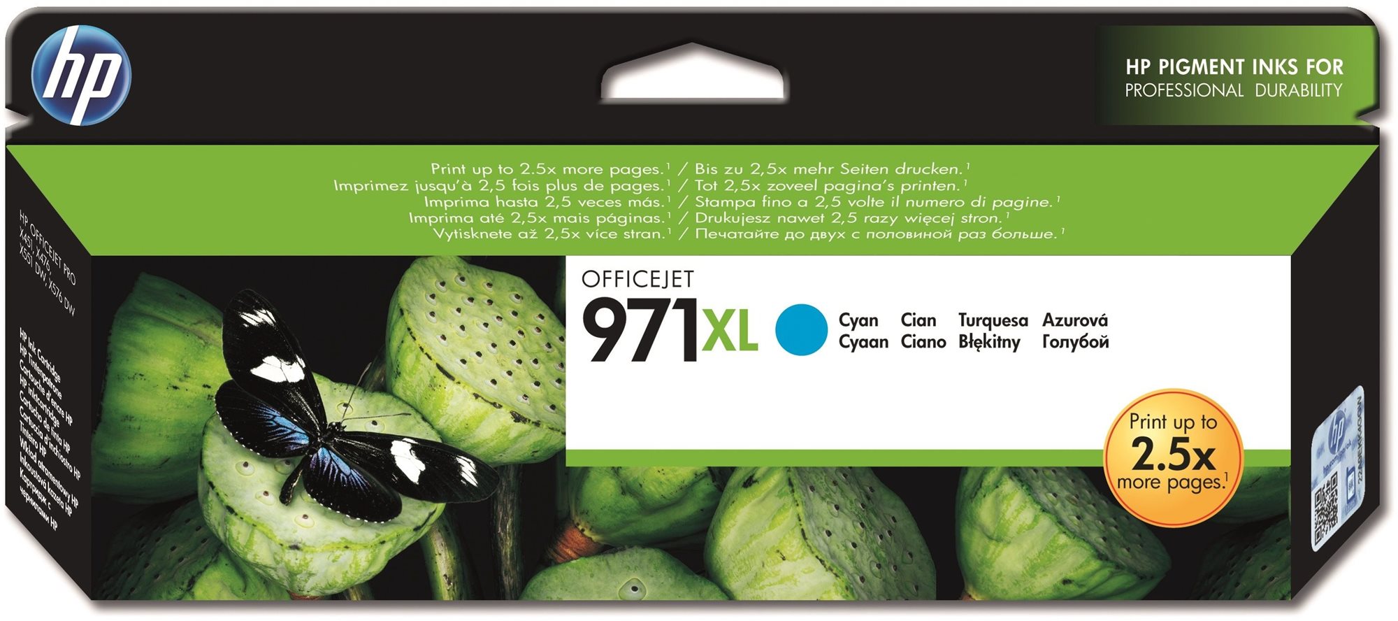 HP CN626AE No. 971XL Cyan Cartridge
