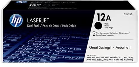 HP Q2612AD 12A Dual Pack Black Printer Toner