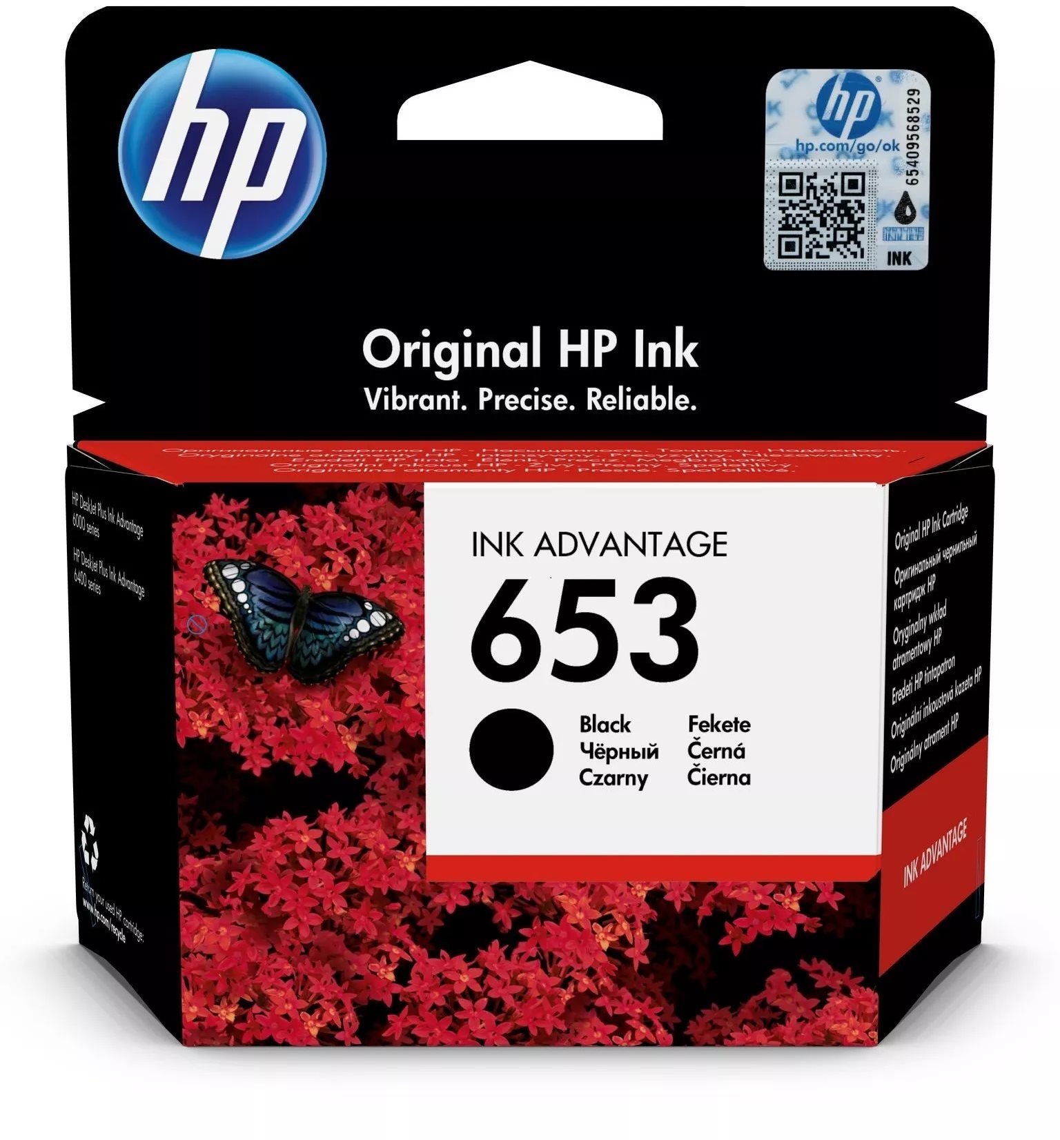 HP 3YM75AE No. 653, Black Cartridge
