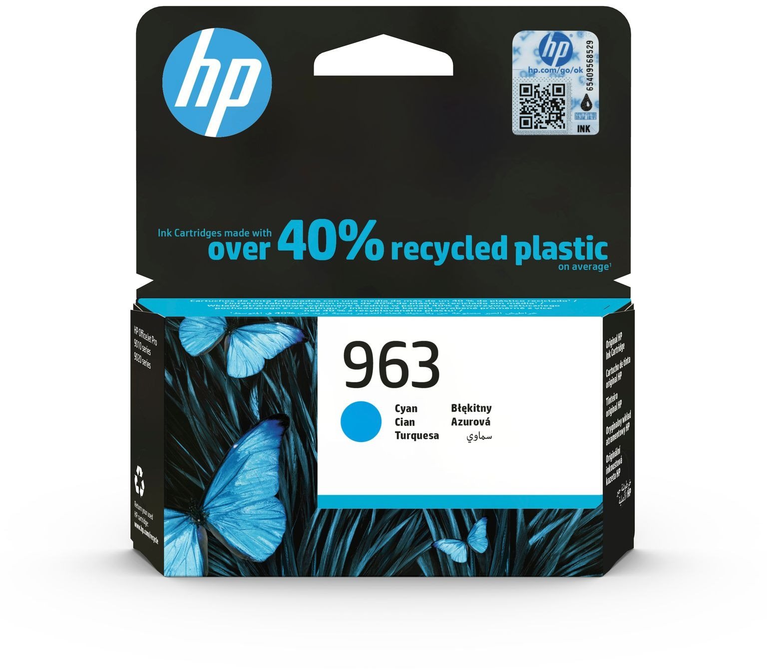 HP 3JA23AE č. 963 azúrová Cartridge
