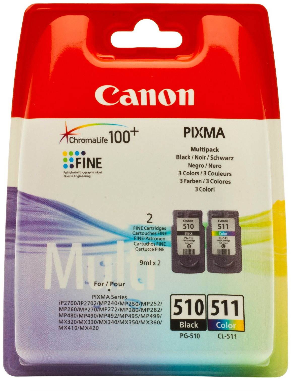 Canon PG-510 + CL-511 Multipack Black, Colour Cartridge