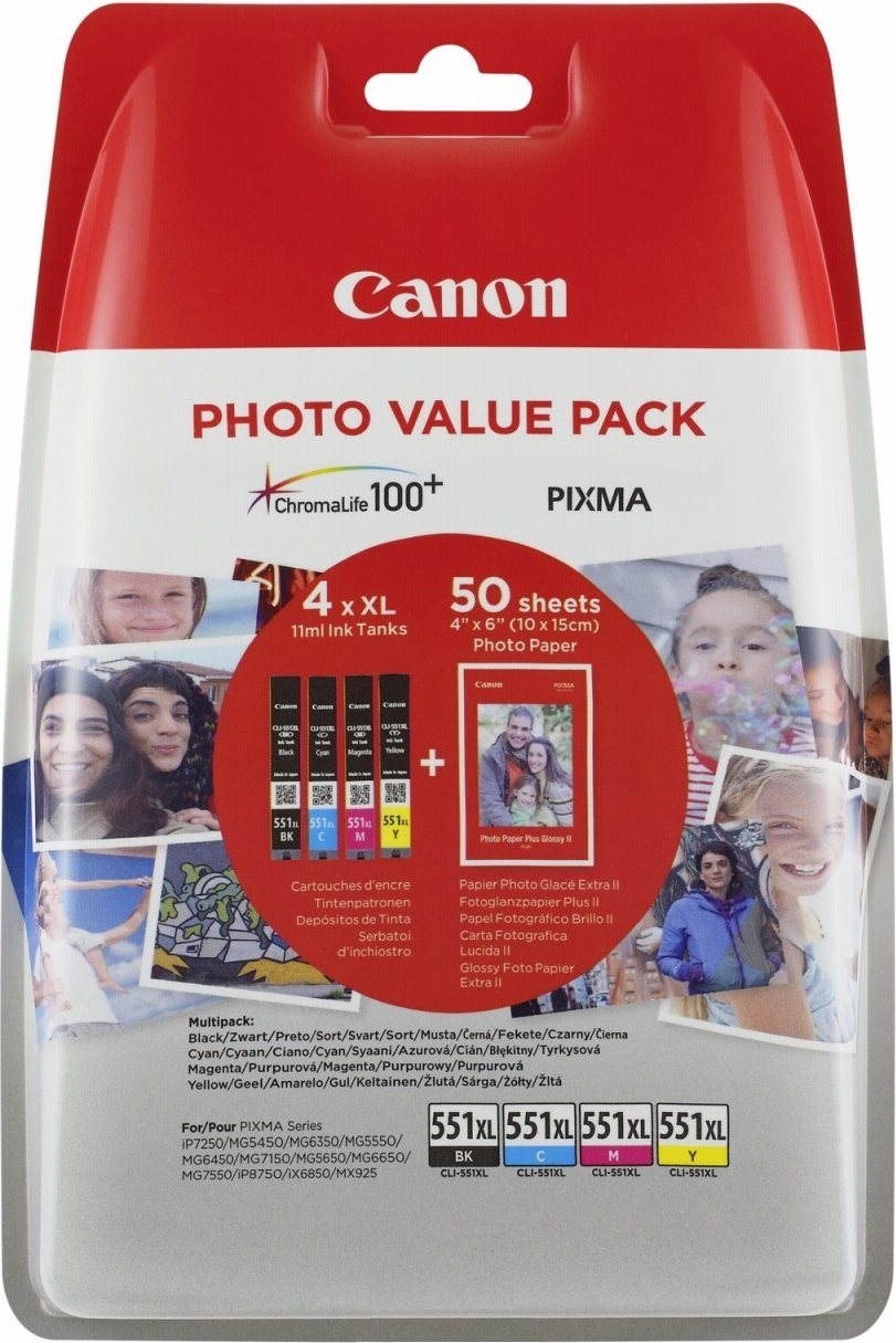 Canon XL CLI-551 C/M/Y/ BK PHOTO VALUE Cartridge