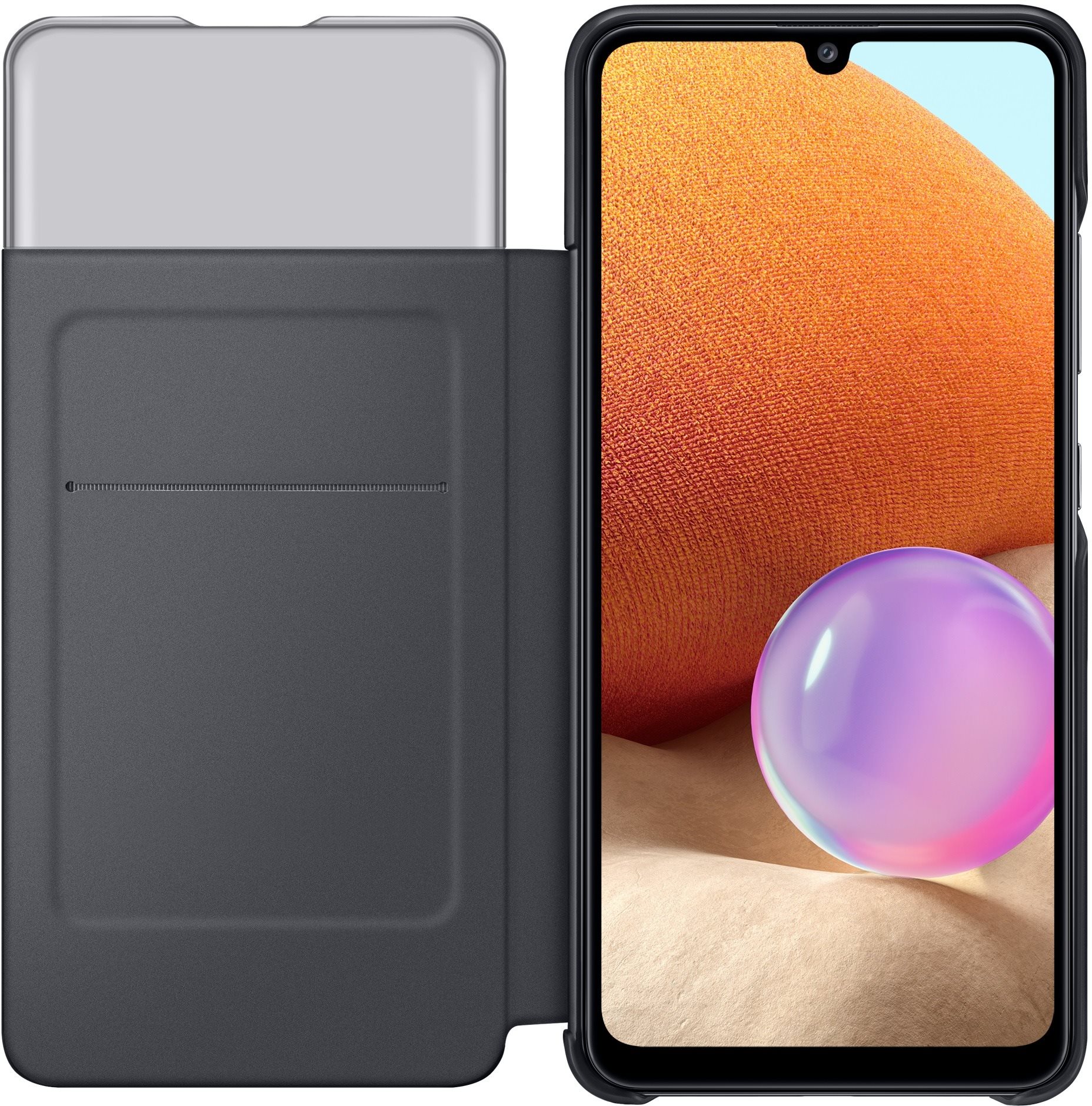 Samsung Flip Case S View for Galaxy A32 Black Phone Case