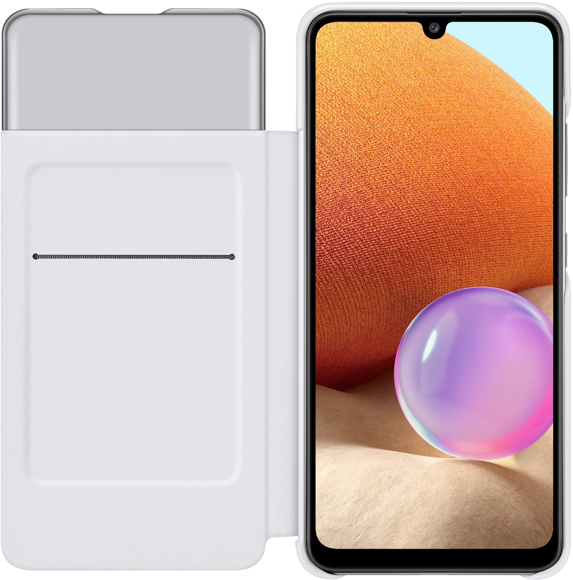 Samsung Flip Case S View for Galaxy A32 White Phone Case