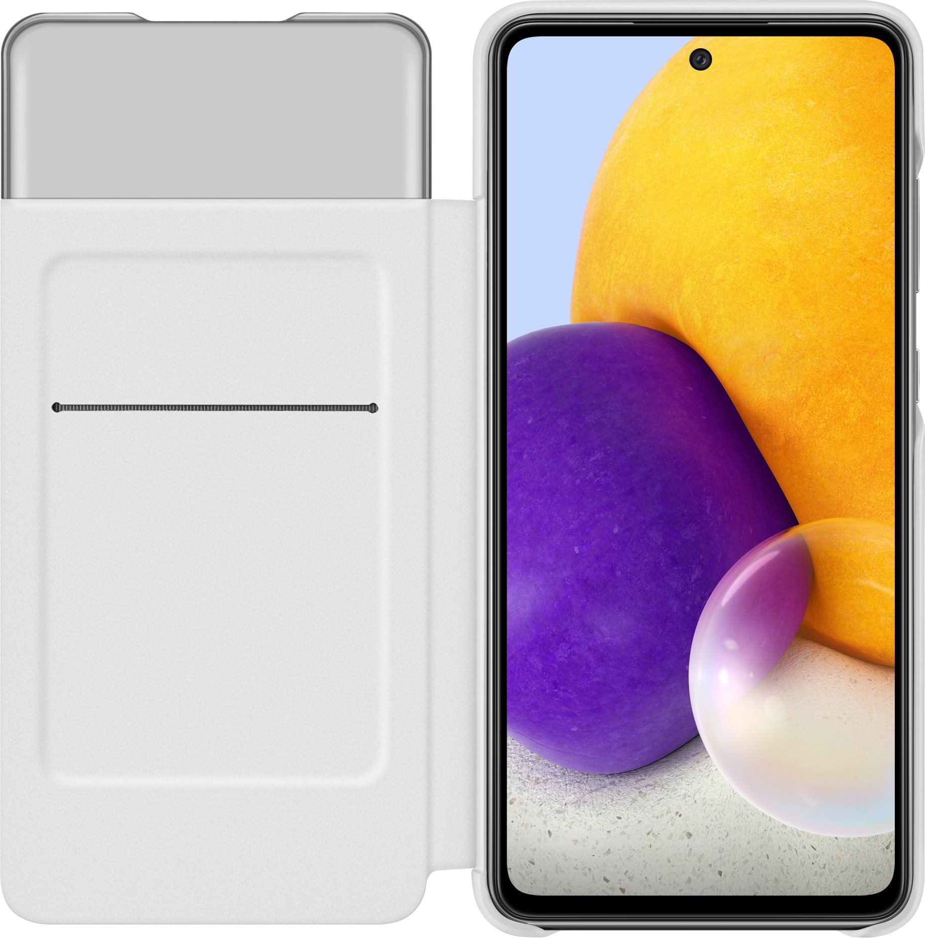 Samsung flipové puzdro S View na Galaxy A72 biele Puzdro na mobil