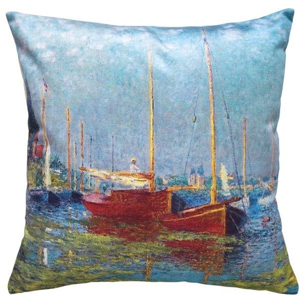 Scanquilt dekoračná obliečka na vankúš Art Velvet monet – jachty...