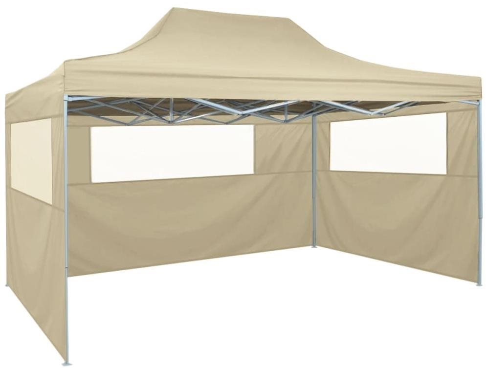 Skladací stan s 3 stenami 3 × 4,5 m krémový Záhradný altánok