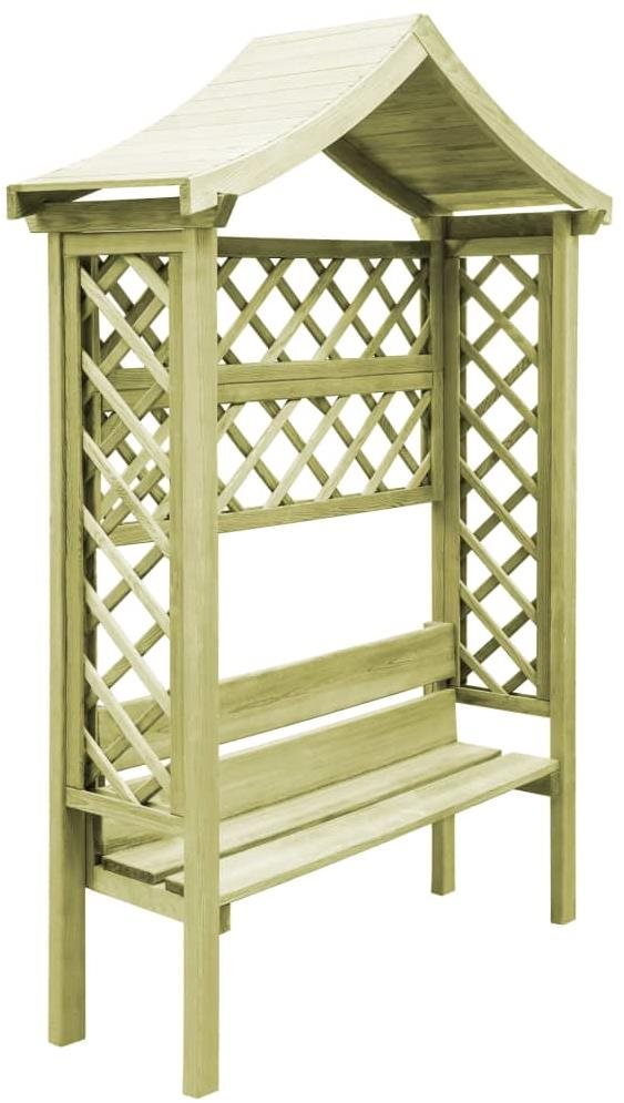 Záhradná pergola so strieškou a lavicou impregnovaná borovica...