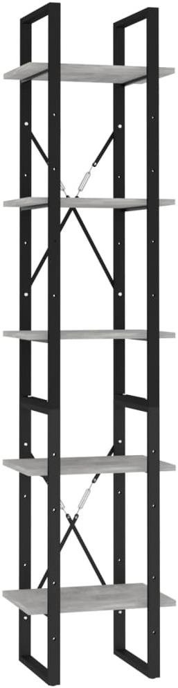 Shumee s 5 policami betónovo sivá 40 × 30 × 175 cm drevotrieska,...