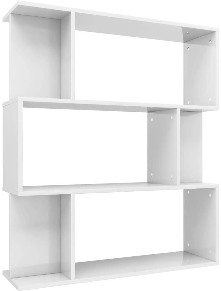Shumee zástena biela vysoký lesk 80 × 24 × 96 cm, 800087 Regál