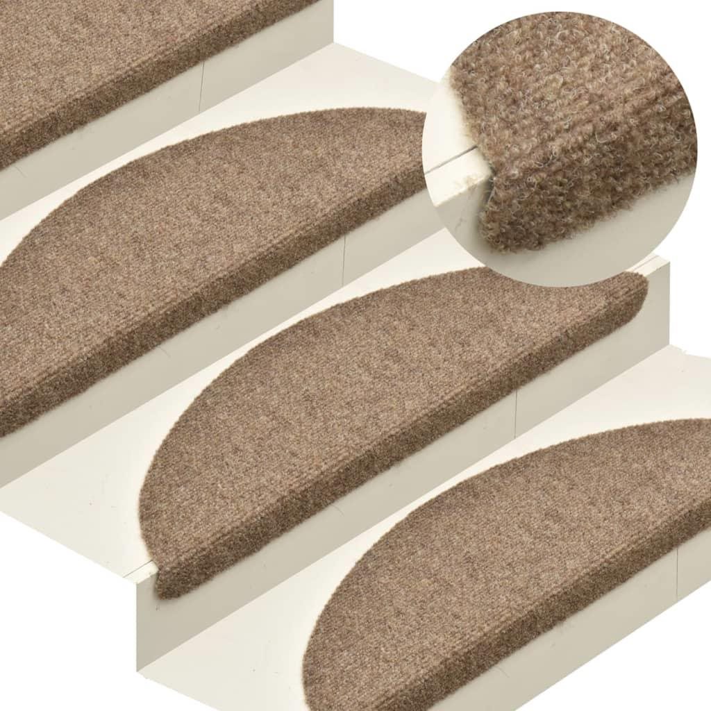 Samolepiace nášľapy na schody 10 ks krémové 56x17x3 cm vpichované...