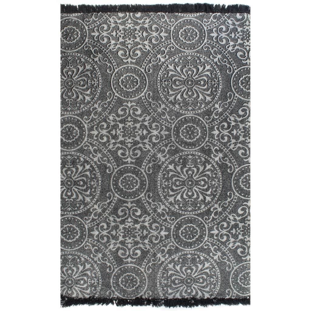 Koberec Kilim so vzorom bavlnený 120 × 180 cm sivý Koberec