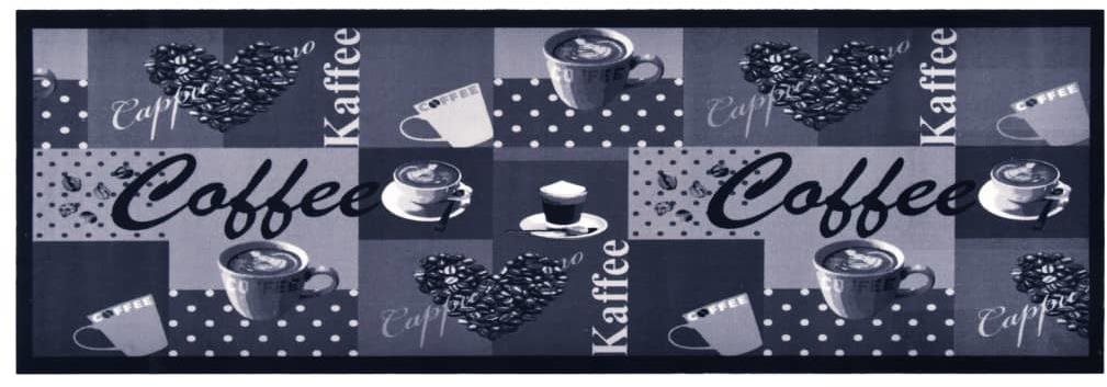 Kuchynský koberec prateľný Coffee modrý 45 × 150 cm Koberec