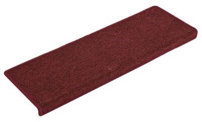 Kobercové nášľapy na schody 15 ks 65 × 25 cm matné červené Koberec