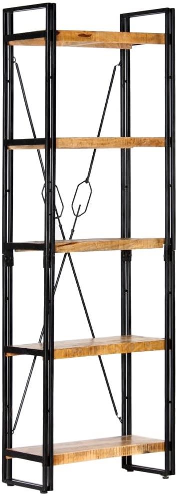 Knižnica s 5 policami 60 × 30 × 180 cm masívny mangovník Regál