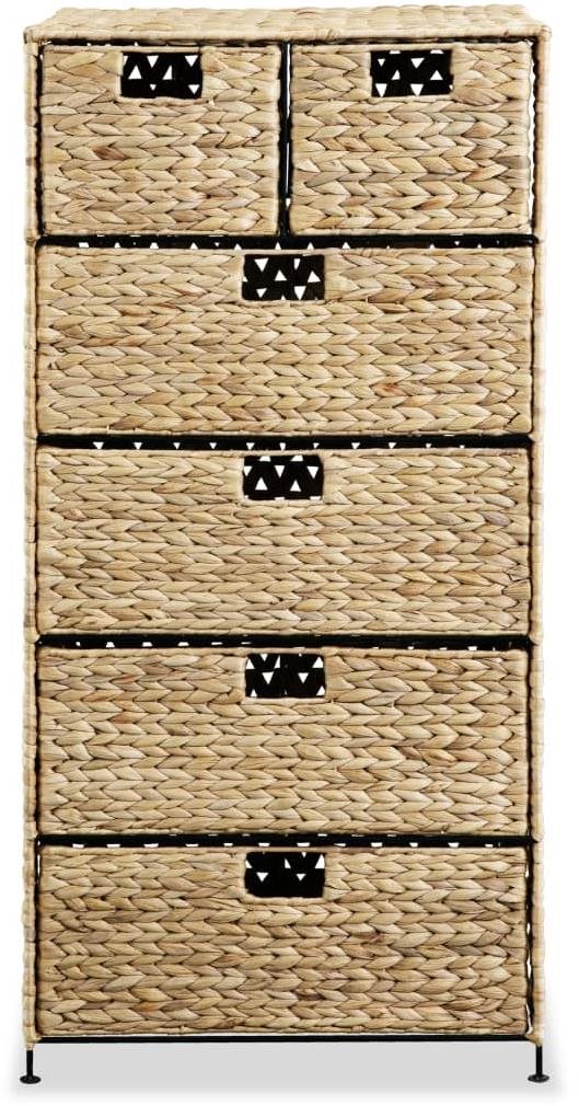 Komoda so 6 košíkmi, 47×37×100 cm, vodný hyacint Komoda