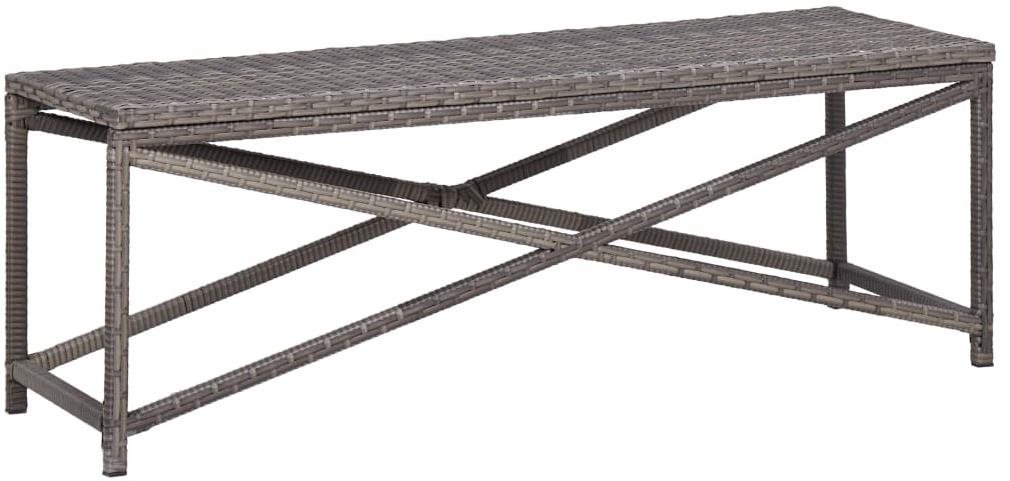 SHUMEE – Lavica záhradná, polyratan, sivá 120 cm Záhradná lavička