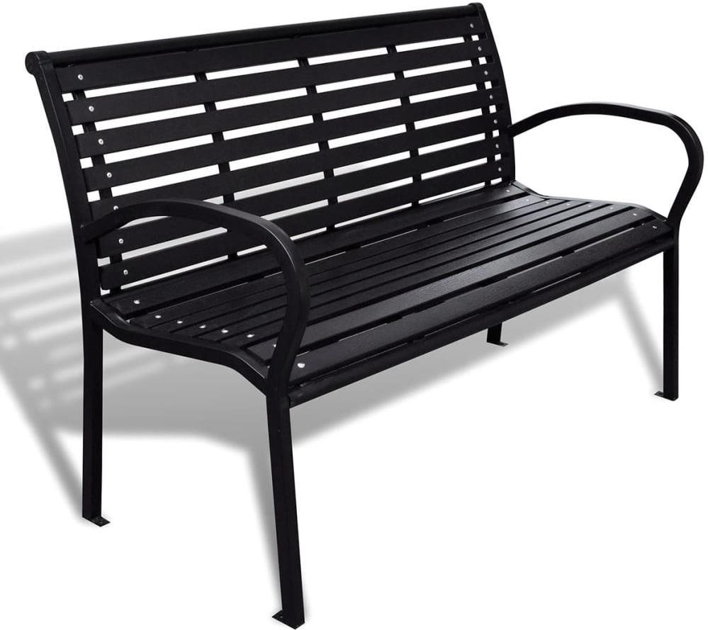 SHUMEE Lavica záhradná, oceľ/WPC 125 cm Záhradná lavička