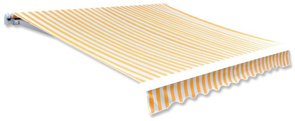 Plachta na markízu oranžovo-biela 350 × 250 cm plátená Markíza