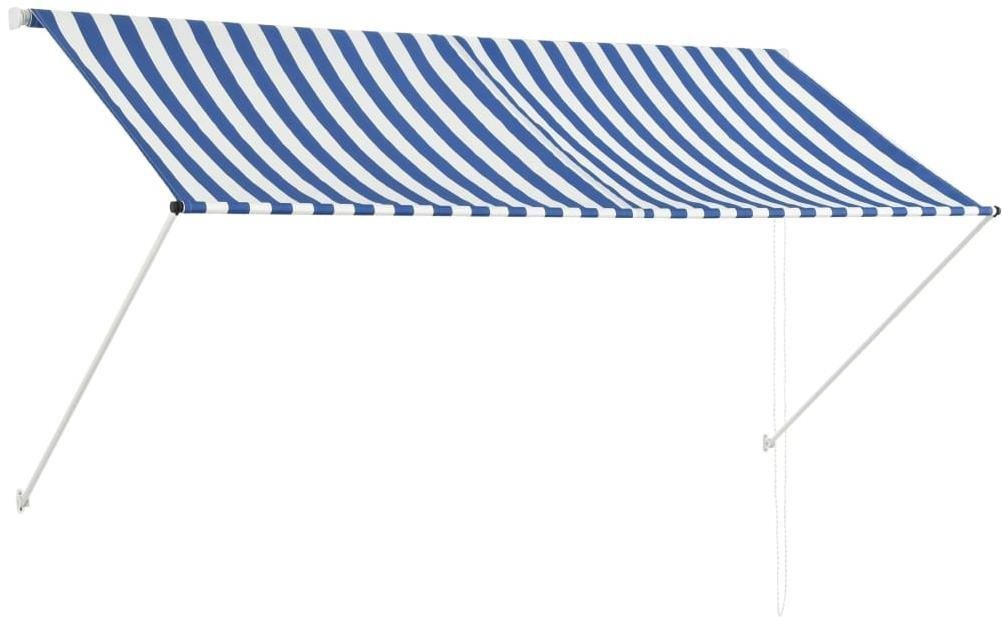 Zatahovací markýza modro-bílá 250 x 150 cm Markýza