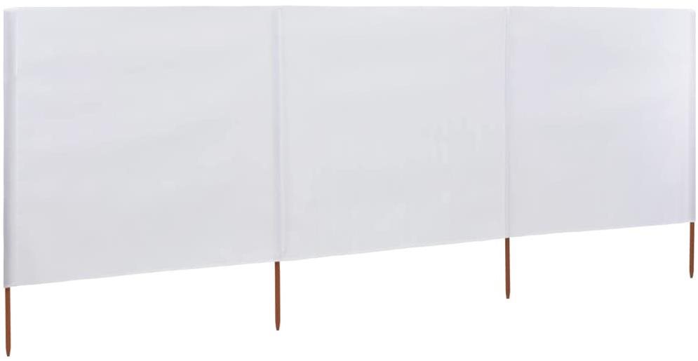 SHUMEE Zástena proti vetru, biela 400 × 120 cm látková 3-dielna...