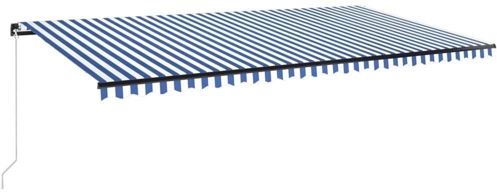 Ručne zaťahovacia markíza 600 × 350 cm modrobiela 3069036 Markíza