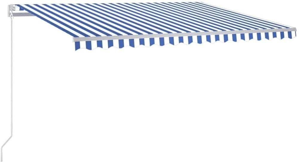 Ručne zaťahovacia markíza 400 × 350 cm modro-biela 3069176 Markíza