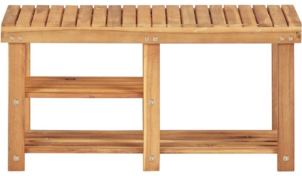 Skrinka na topánky, 90 × 32 × 46 cm, masívne akáciové drevo Botník