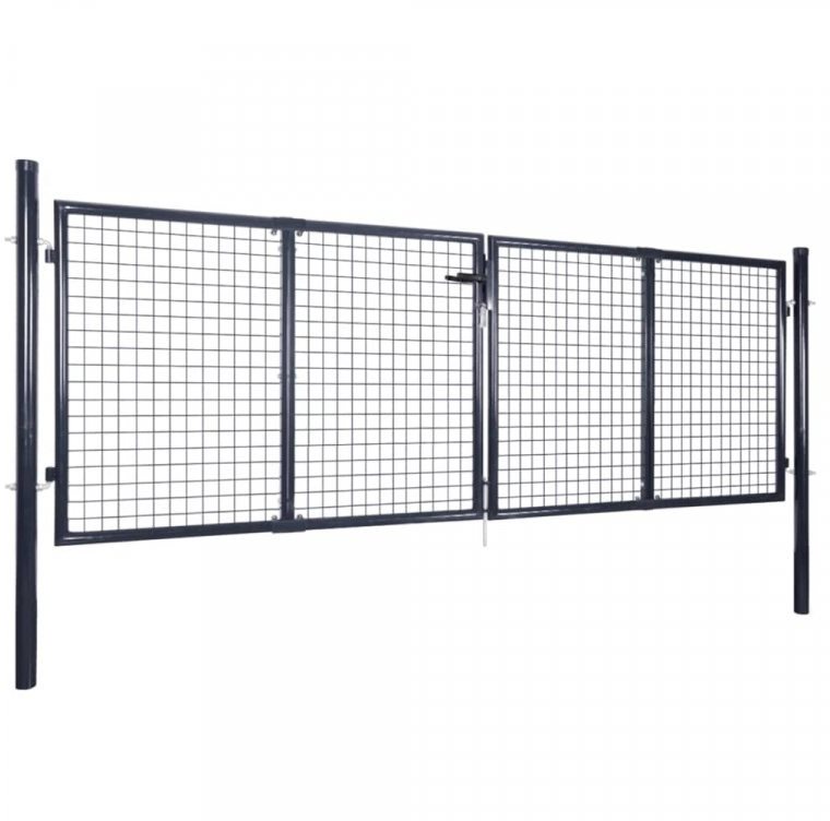 Záhradná plotová brána pozinkovaná oceľ 289×200 cm sivá 143367 Brána