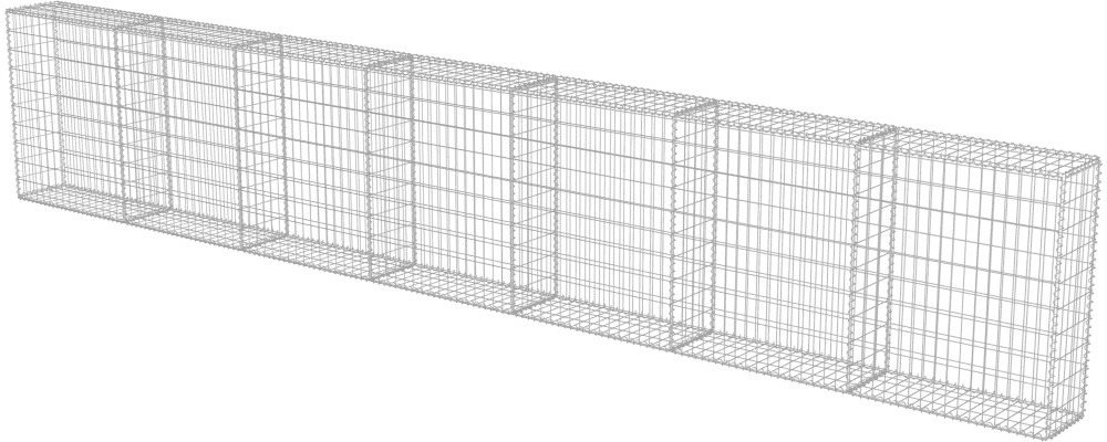 Gabiónová stena s vekami z pozinkovanej ocele, 600 × 30 × 100 cm...