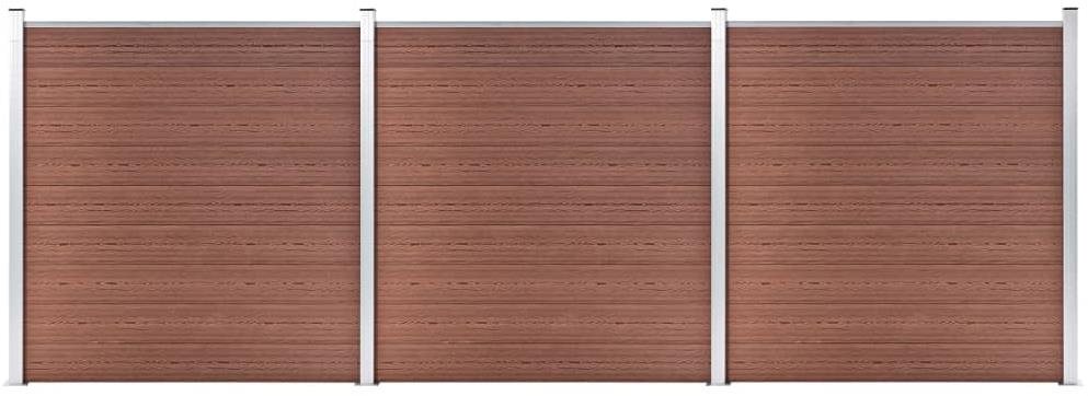 Záhradný plot WPC 526 × 186 cm hnedý 3053208 Pletivo